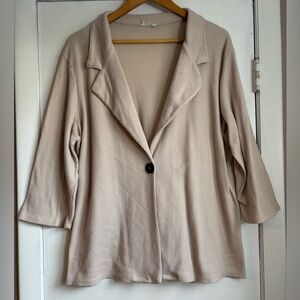 Blumin Apparel Women's waffle knit Beige cardigan